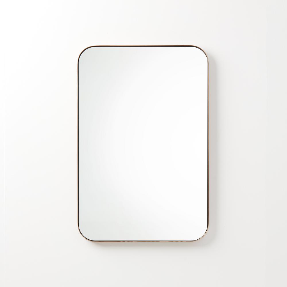 Better Bevel 30 In X 40 Metal Framed Rounded Rectangle Bathroom Vanity Mirror Antique Brass 20012 The Home Depot Better Bevel 30 In X 40 Metal, 30 X 40 Framed Bathroom Mirror