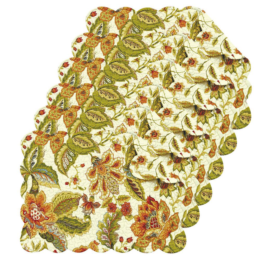 C&F HOME Esmeralda Green Placemat (Set of 6) 862621761S6 The Home Depot