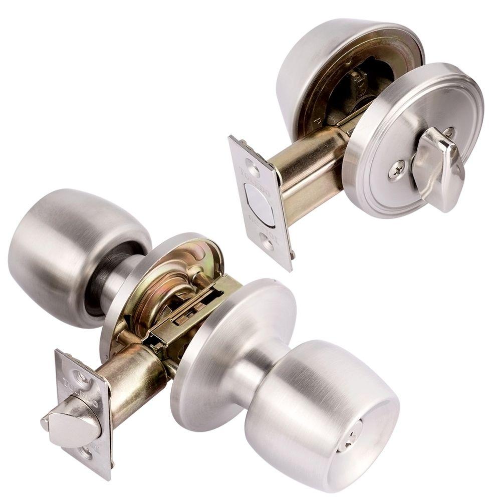 Toledo Fine Locks Single Cylinder Satin Nickel Combo SetCV1500MAUS32D