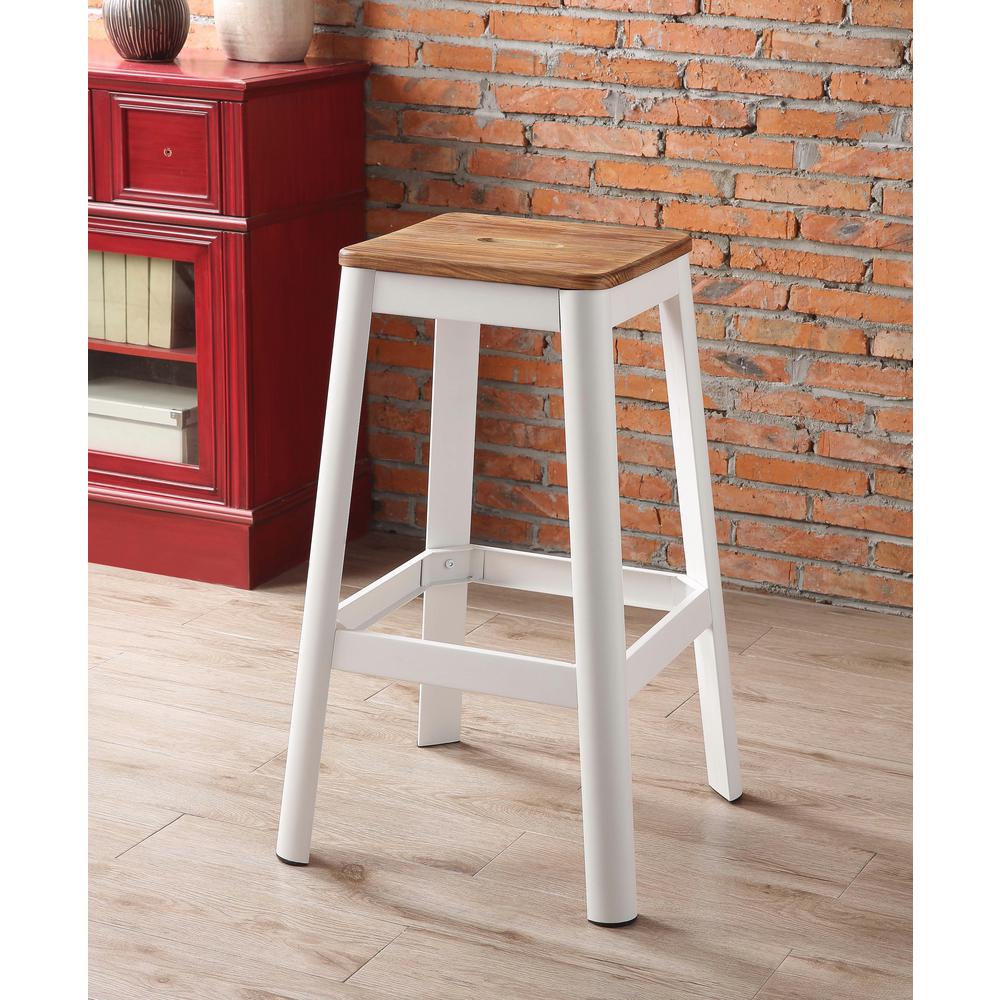 Acme Furniture Jacotte 30 In Natural And White Bar Stool 72331 Natural And White Bar Stool 72331 The Home Depot