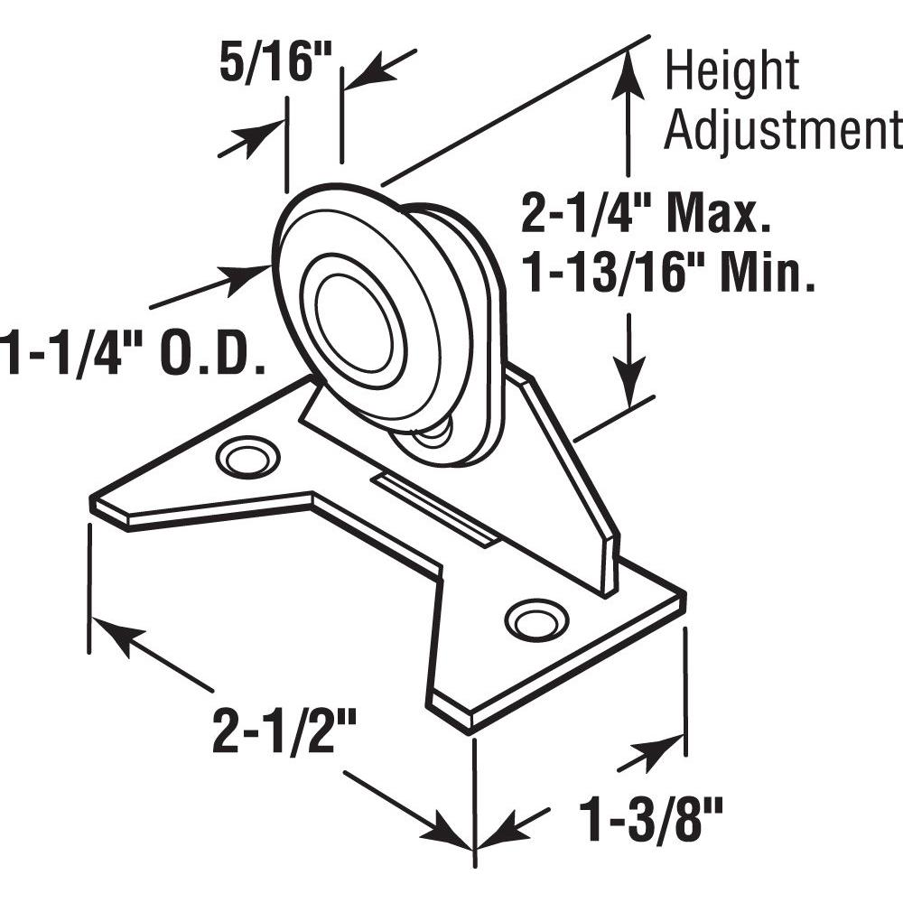Prime Line Pocket Door Top Roller Assembly 1 1 4 In Nylon Ball