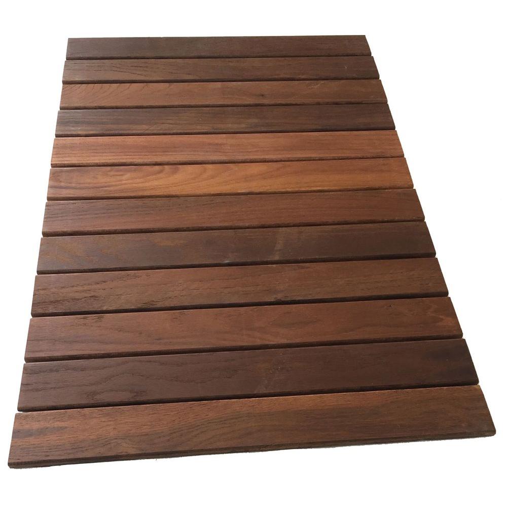 RollFloor 2 ft. x 3 ft. Camping Wood Deck Tile Pads in Brown-11115