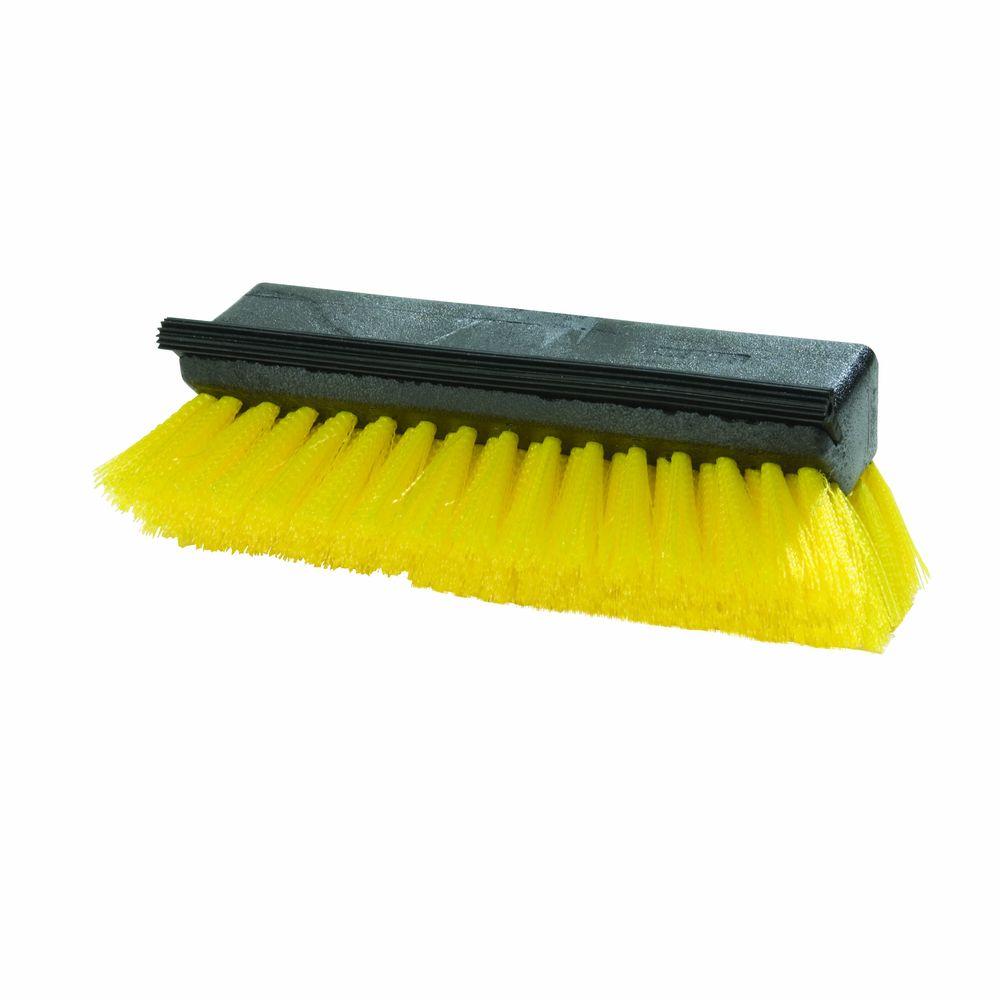 Carlisle 10 inch Yellow Scrub Brush with Squeegee (Case of 12) by Carlisle
