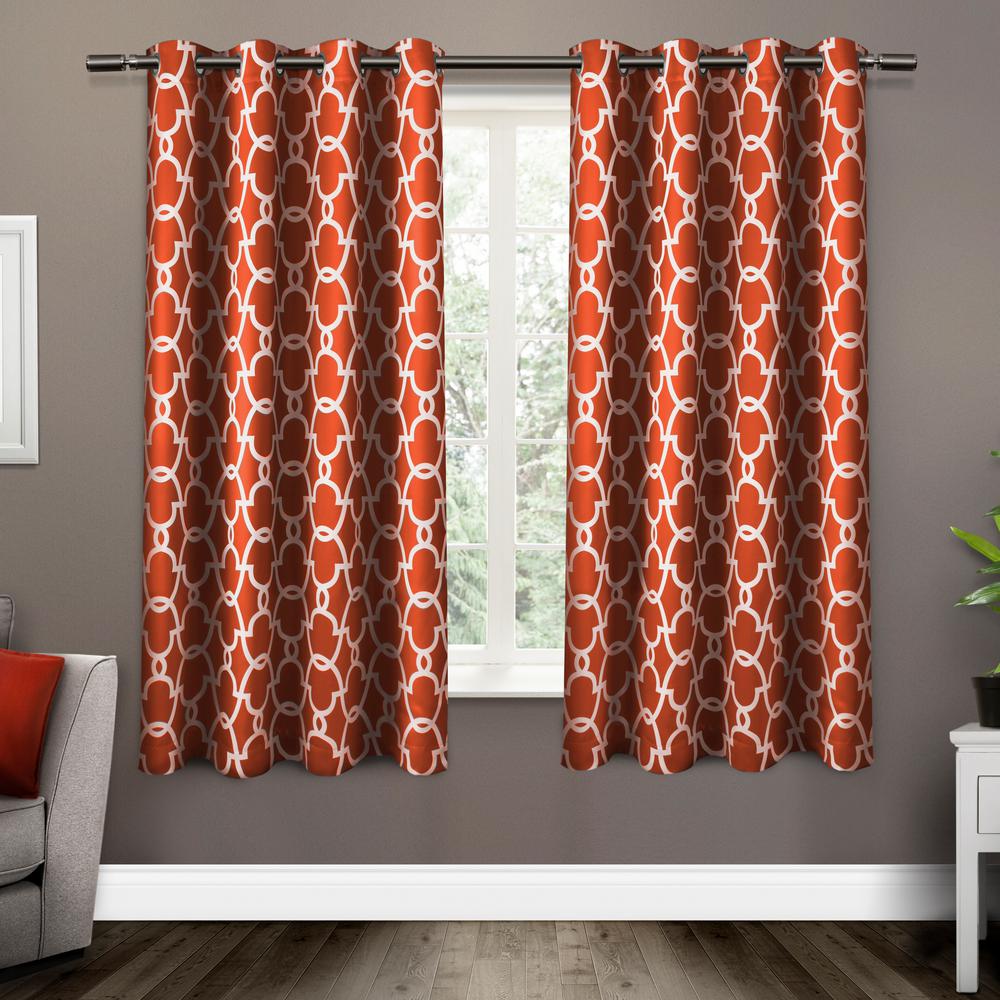 Gates 52 In W X 63 L Woven Blackout Grommet Top Curtain Panel Gates 52 In W X 63 L Woven Blackout Grommet Top Curtain Panel Mecca Orange 2 Panels Eh8134 06 63g The Home Depot