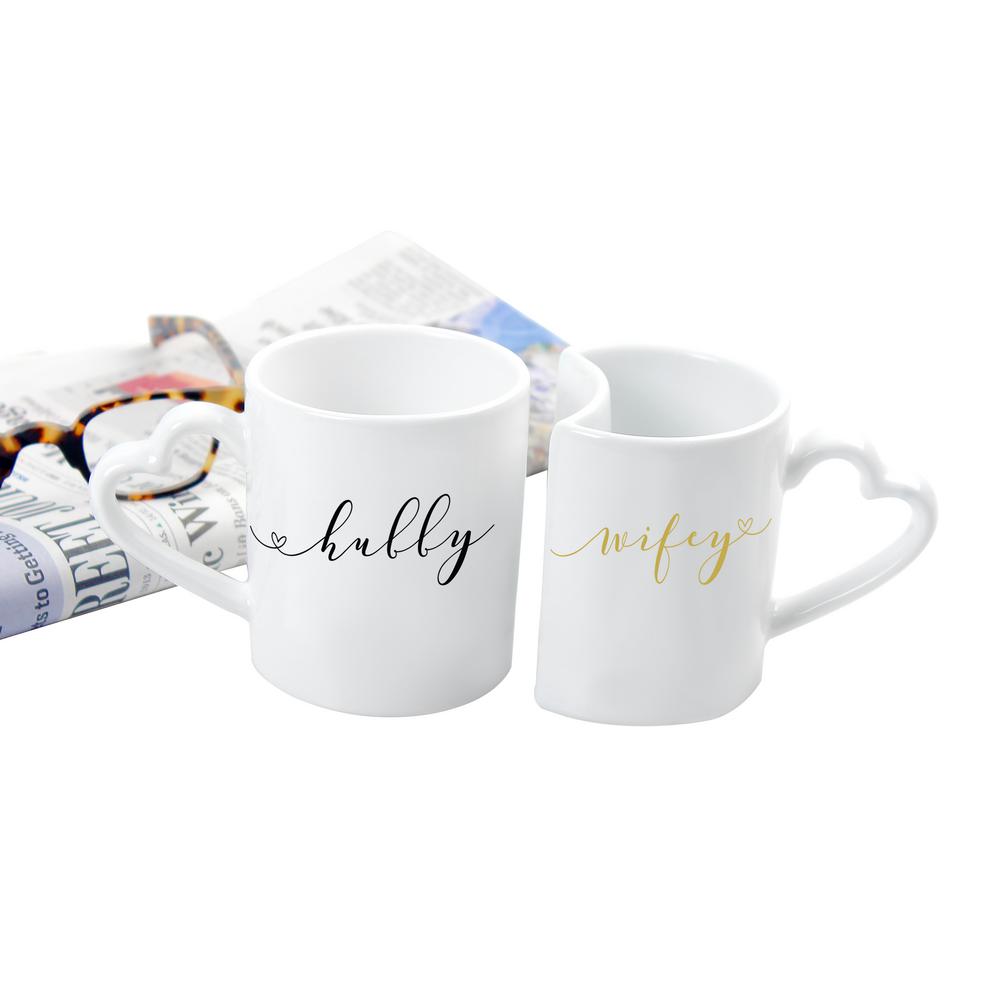 Hubby and Wifey 10 oz. Coffee Mug SetWH3600 The Home Depot