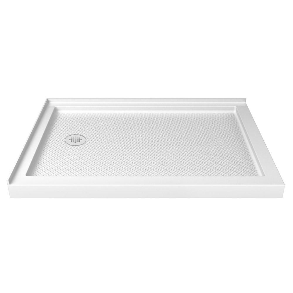 40 Shower Bases Pans Showers The Home Depot Slimline 34 In X 48 Double Threshold Shower Base White