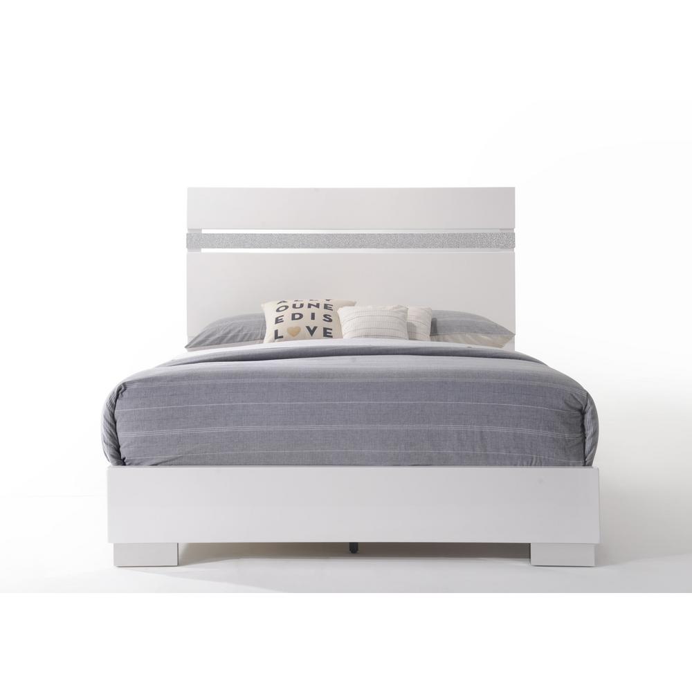 Acme Furniture Naima Ii White Queen Bed 26770q The Home Depot Acme Furniture Naima Ii White Queen Bed