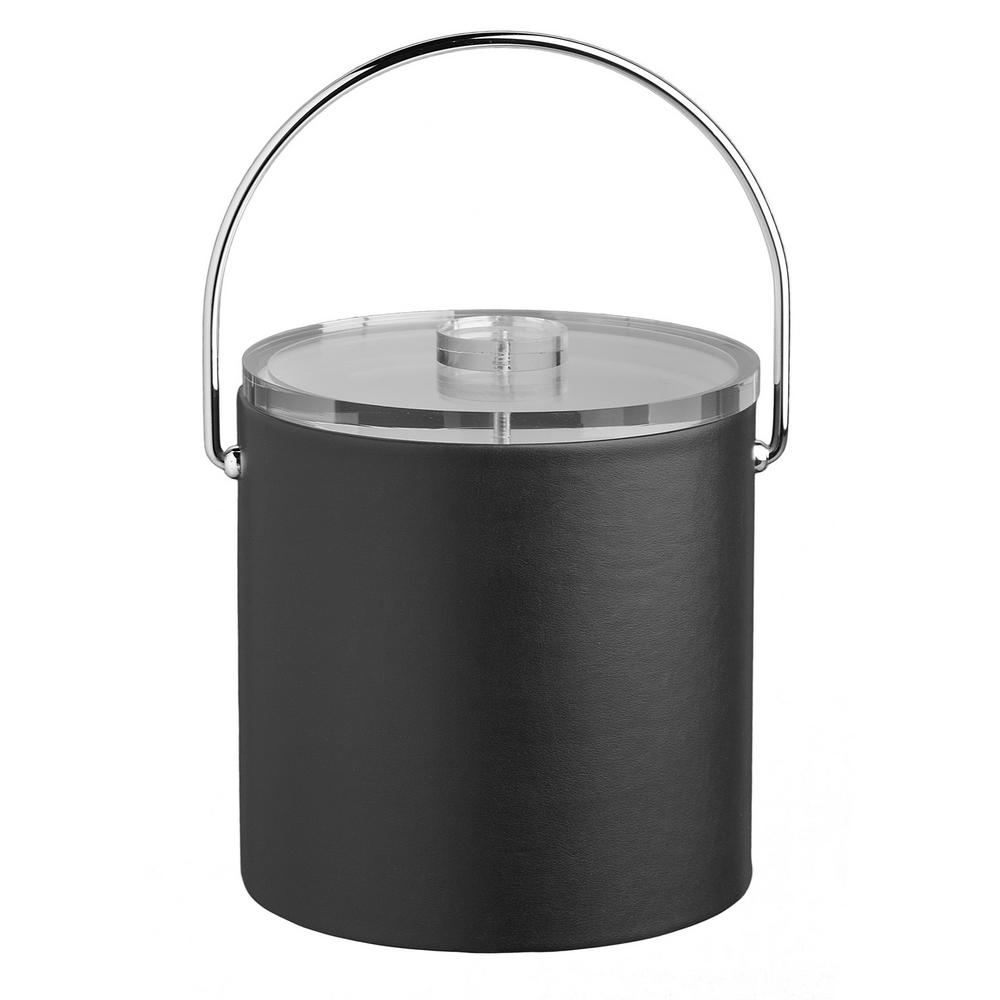 Kraftware Contempo 3 Qt. Black Ice Bucket with Bale Handle and Thick ...