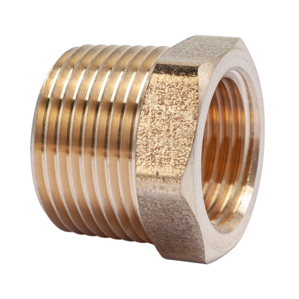 Pack of 5 Brass Pipe Hex Bushing Reducer Fittings 1//2/" Male x 1//4/" Female NPT