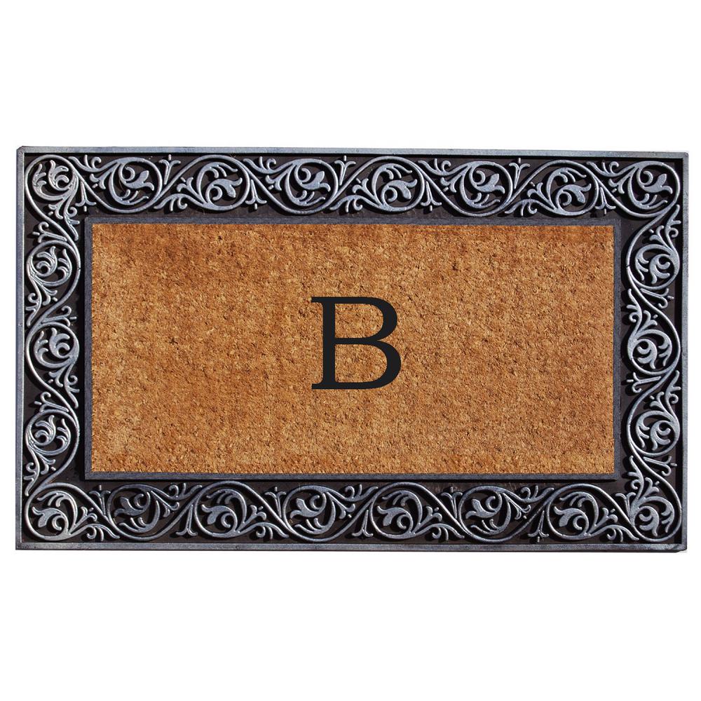 Home & More Prestige Silver Door Mat 18 in. x 30 in. Monogram B Door ...