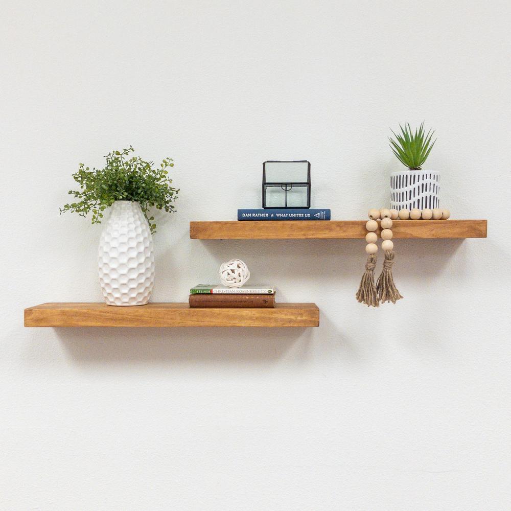 36 X 2 3 Wood Floating Wall Shelf Pine Threshold Target