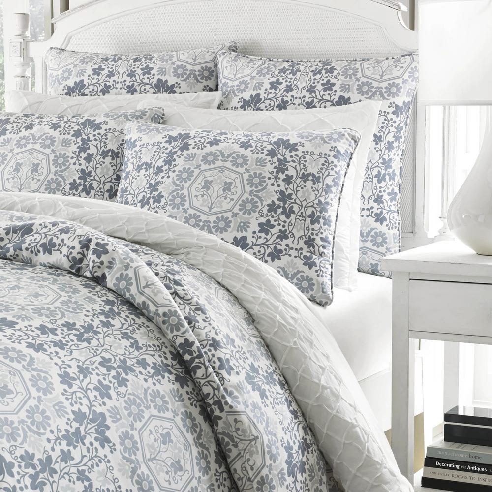 Stone Cottage Caldecott 3 Piece Blue King Cotton Comforter Set
