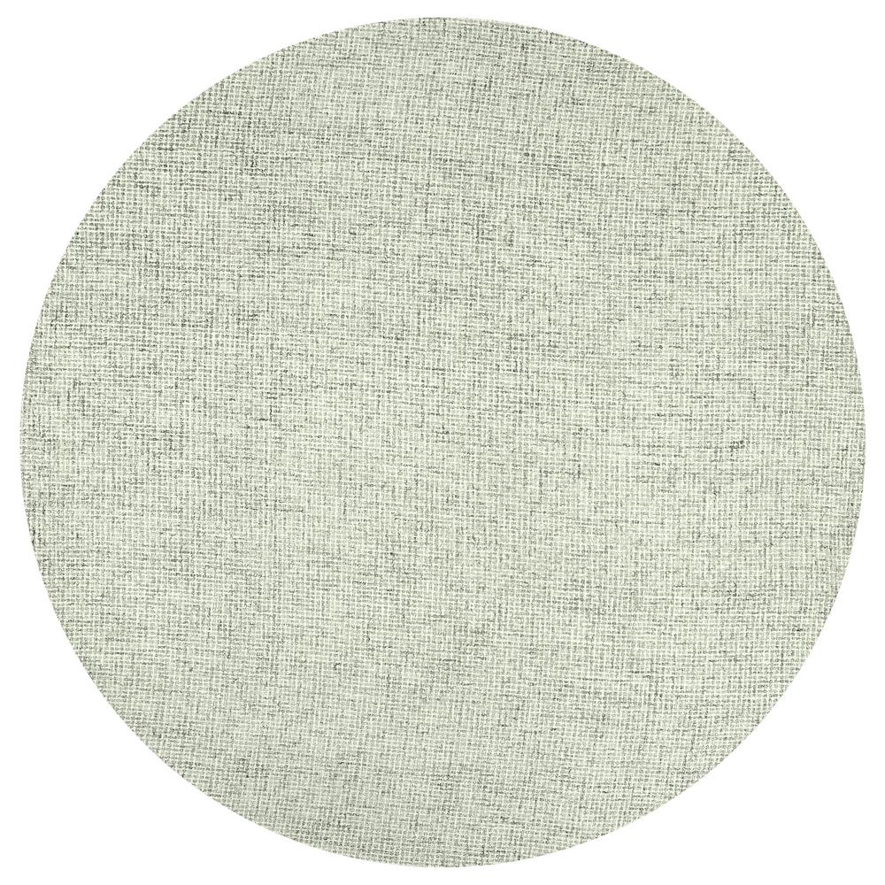 London Collection Green 100 Wool 10' Round HandTufted Solid Area RugLONLD1002303710RD The
