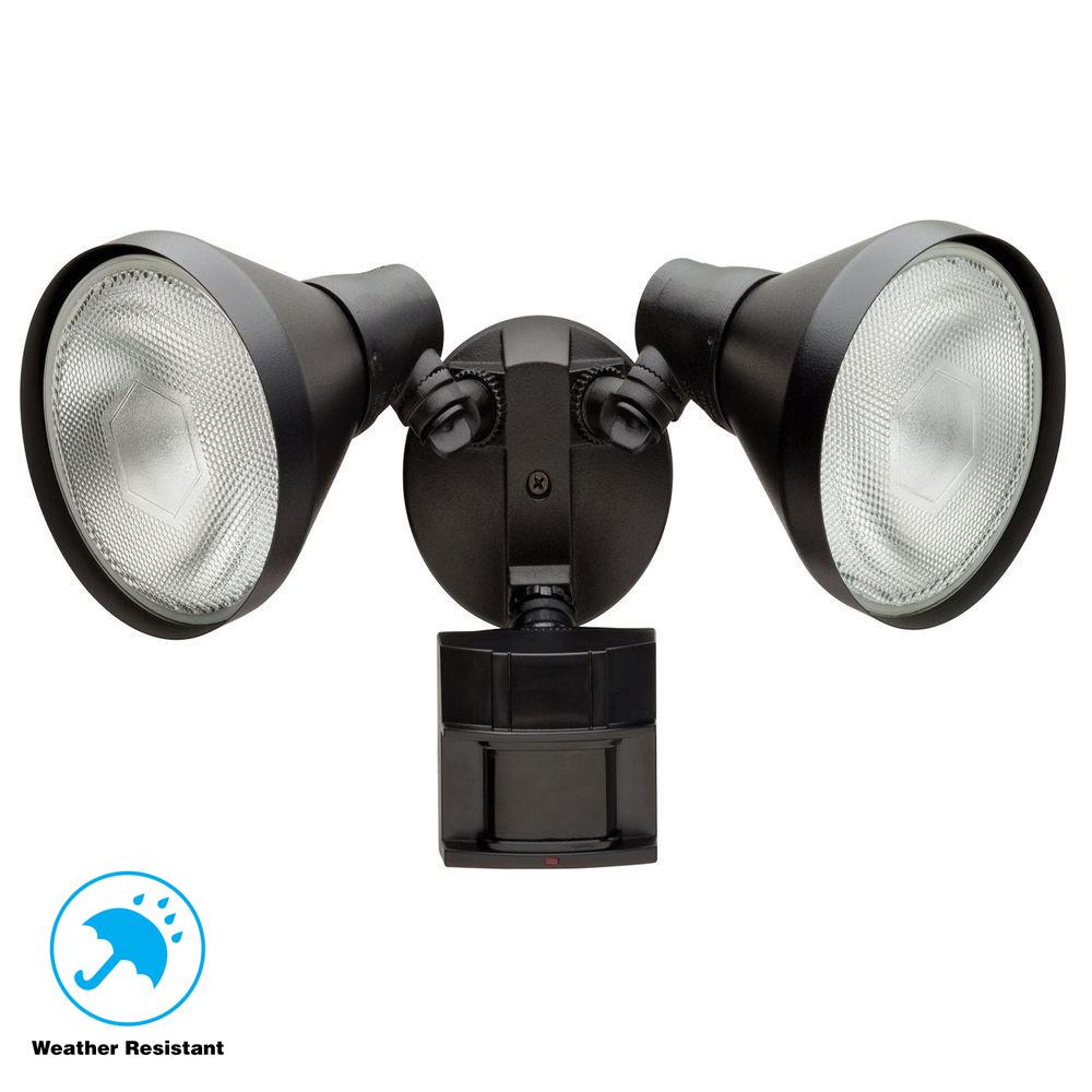Timer Black Defiant Flood Lights Outdoor Security Lighting 110 Degree Black Motion Activated Outdoor Flood Light