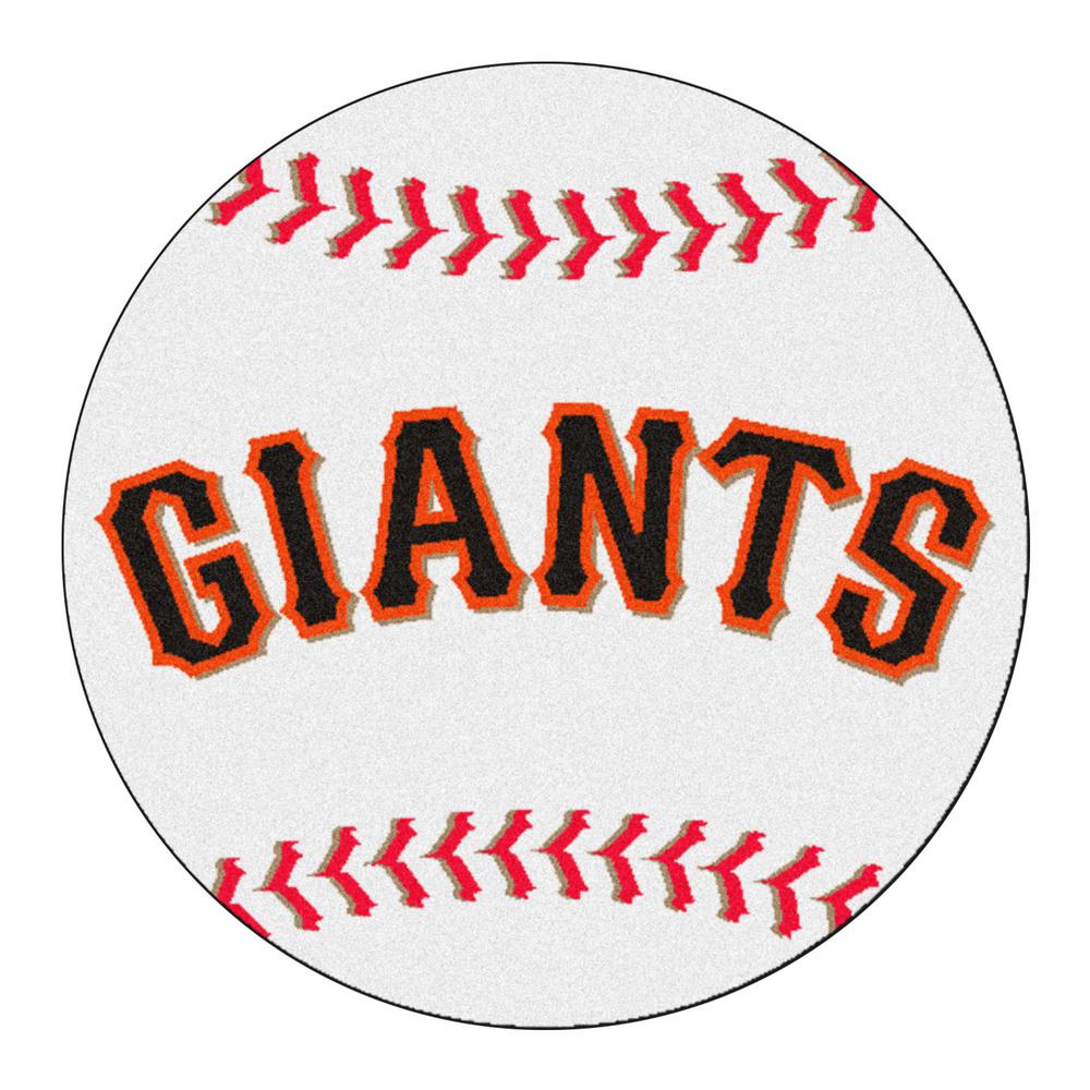 FANMATS MLB San Francisco Giants White 2 Ft. X 2 Ft. Round Area Rug ...