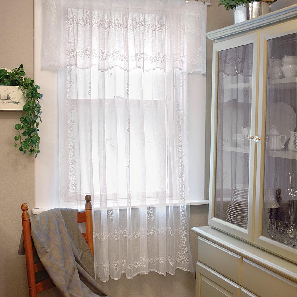 Heritage Lace Sheer Divine White Lace Curtain 60 In W X 84 In L