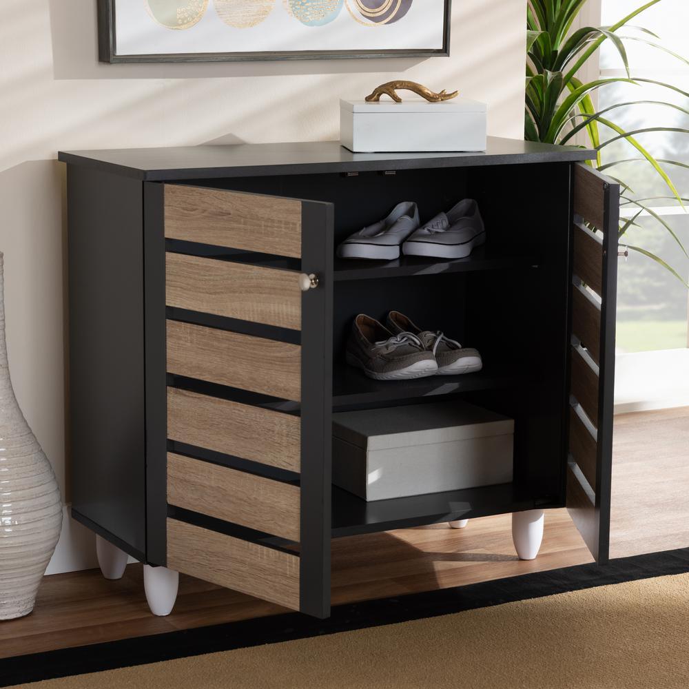 Baxton Studio Glidden Dark Brown Wood Storage Cabinet 28862 4517 Hd The Home Depot