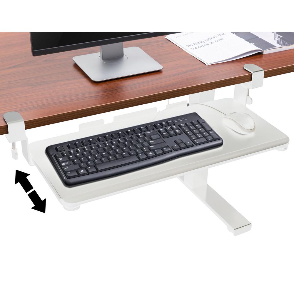 Techorbits Under The Desk Keyboard Sliding Tray With Clamp