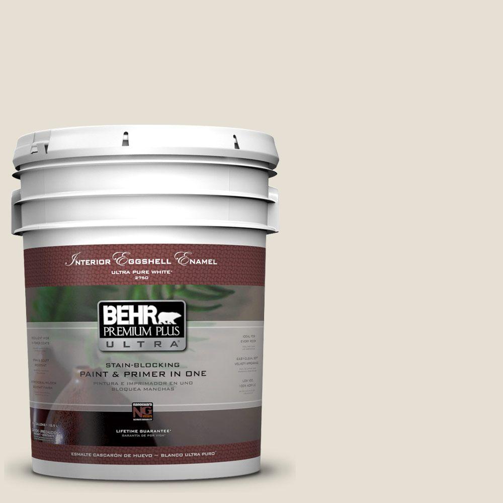 Behr Premium Plus Ultra 5 Gal 73 Off White Eggshell Enamel Behr Premium Plus Ultra 5 Gal 73 Off White Eggshell Enamel Interior Paint And Primer In One 275005 The Home Depot