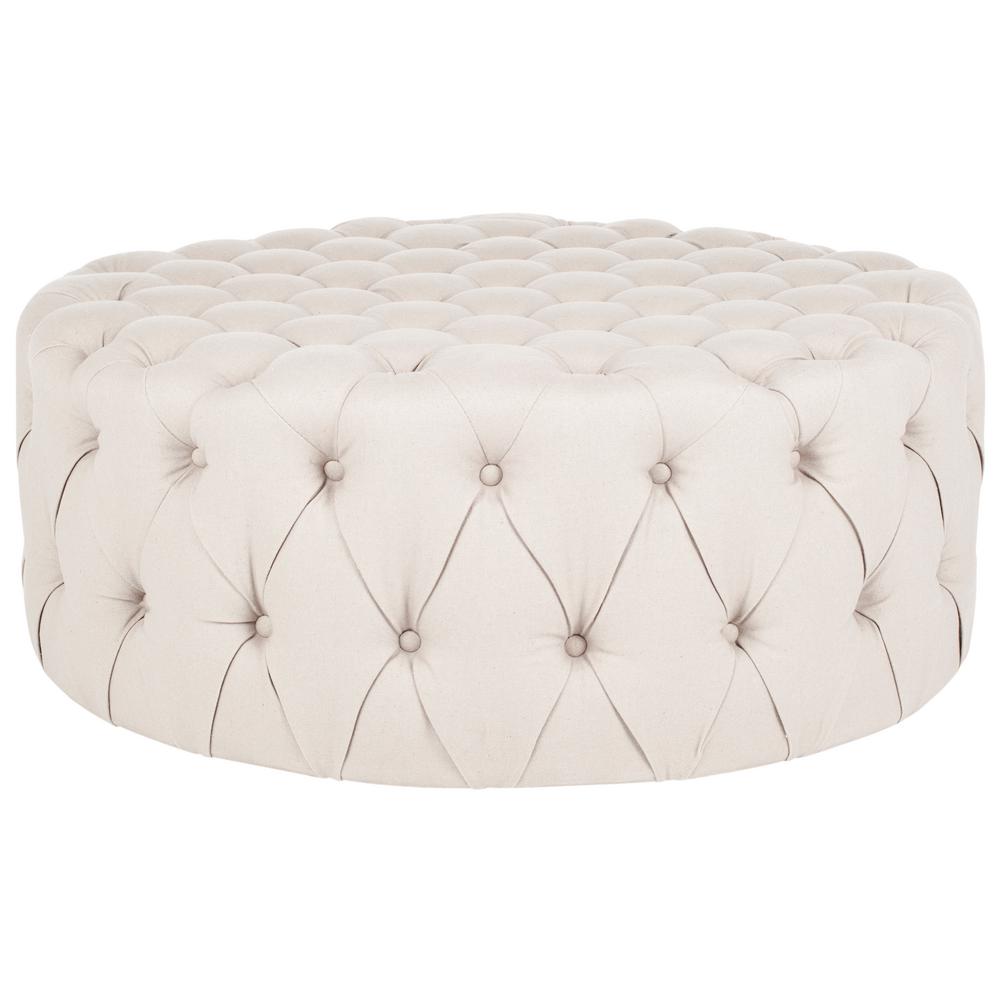 Safavieh Charlene Taupe Tufted OttomanMCR4638A The Home Depot