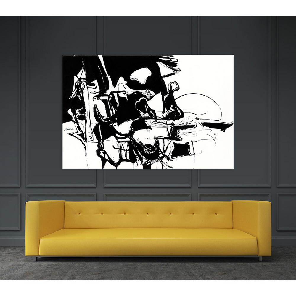 Clicart 48 in. x 72 in. "Black 1" by Diane Lambin Printed Framed Canvas Wall ArtCT1618K6 The