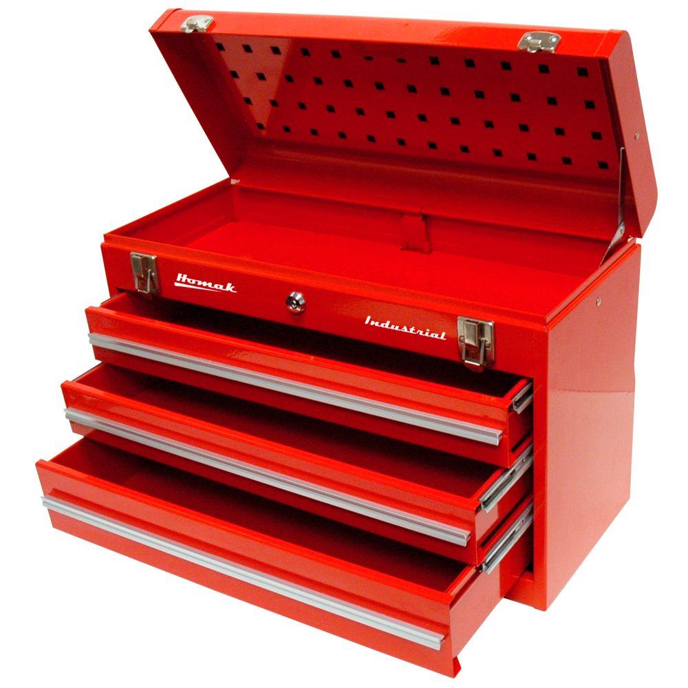 Homak 20 in. 3Drawer Tool Box, RedRD01032101 The Home Depot