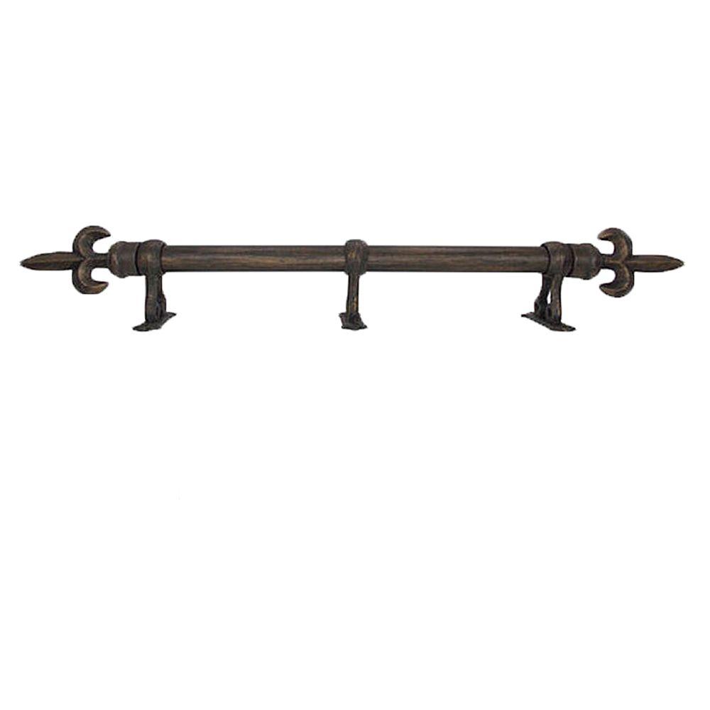 The Artifactory 8 ft. Fixed Length 1 in. Dia. Metal Drapery Rod Set in
