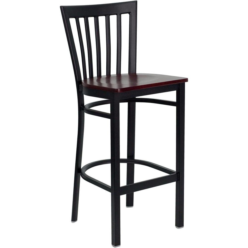 Carnegy Avenue 29 In Gany Wood Seat Black Metal Gany Wood Seat Black Metal Frame Bar Stool