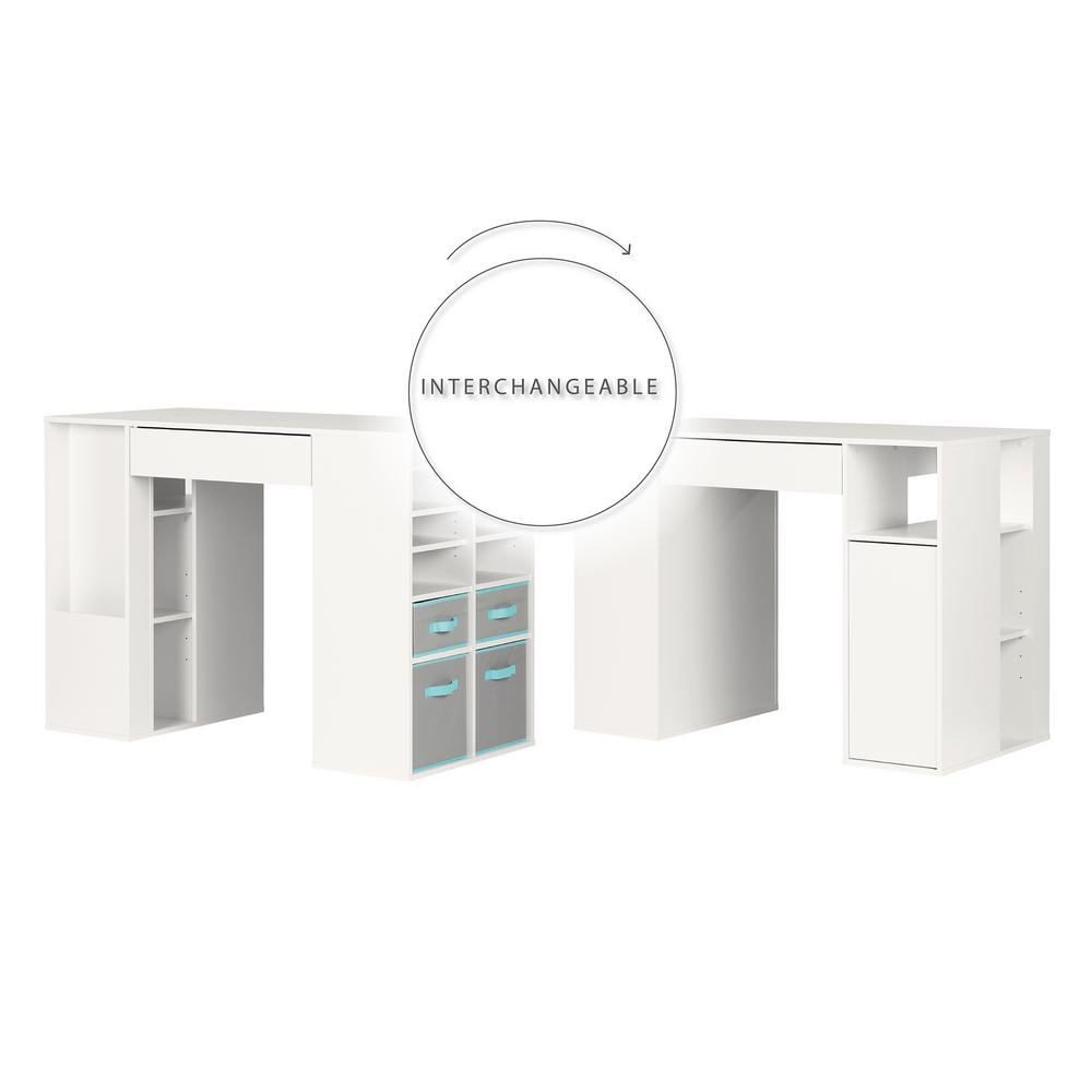 South S Crea Pure White Counter Height Craft Table With Pure White Counter Height Craft Table