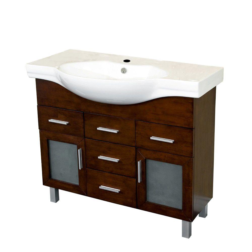 Porcelain Single Sink Less Than 16 Vanities With Tops D Single Vanity In Walnut With Ceramic