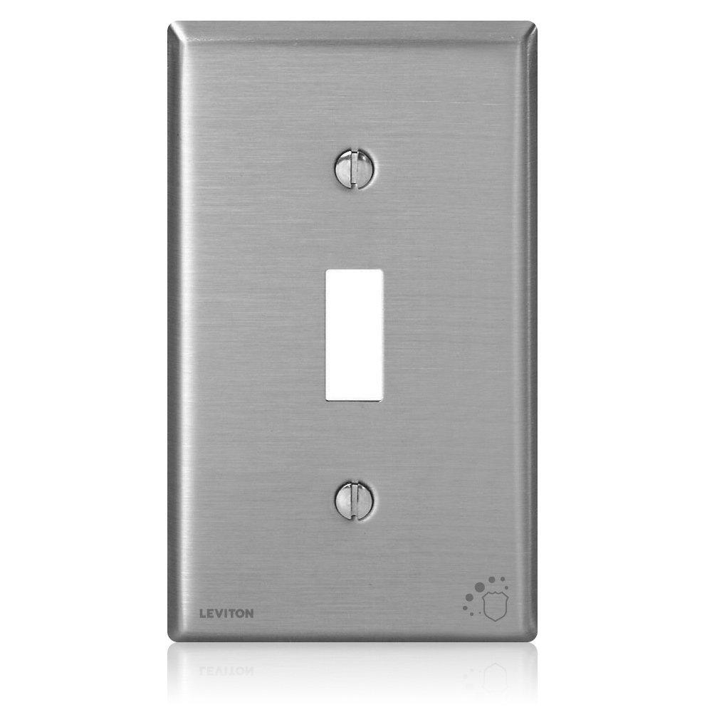 Leviton 1Gang Toggle Switch Wall Plate Standard Size Antimicrobial