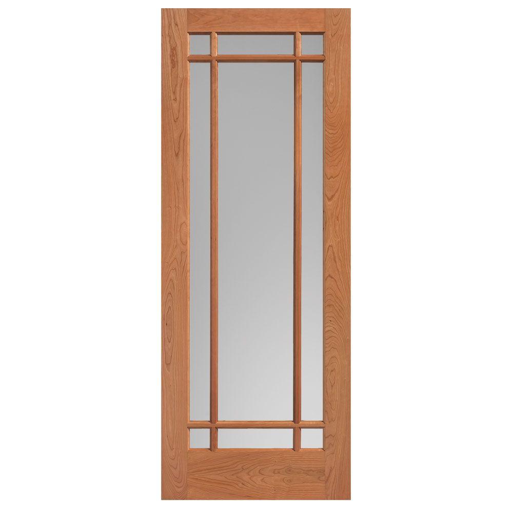 Masonite 30 in. x 84 in. Prairie Cherry Veneer 9-Lite Solid Wood ...