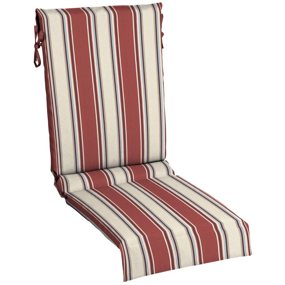 Hampton Bay 18 in. x 26.5 in. Chili Stripe Outdoor Lounge Chair Sling