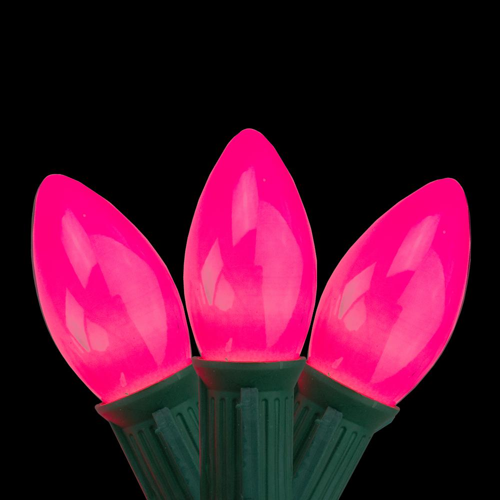 Northlight 25Incande Lights Opaque Pink C9 Christmas Lights with Green Wire31742577 The Home