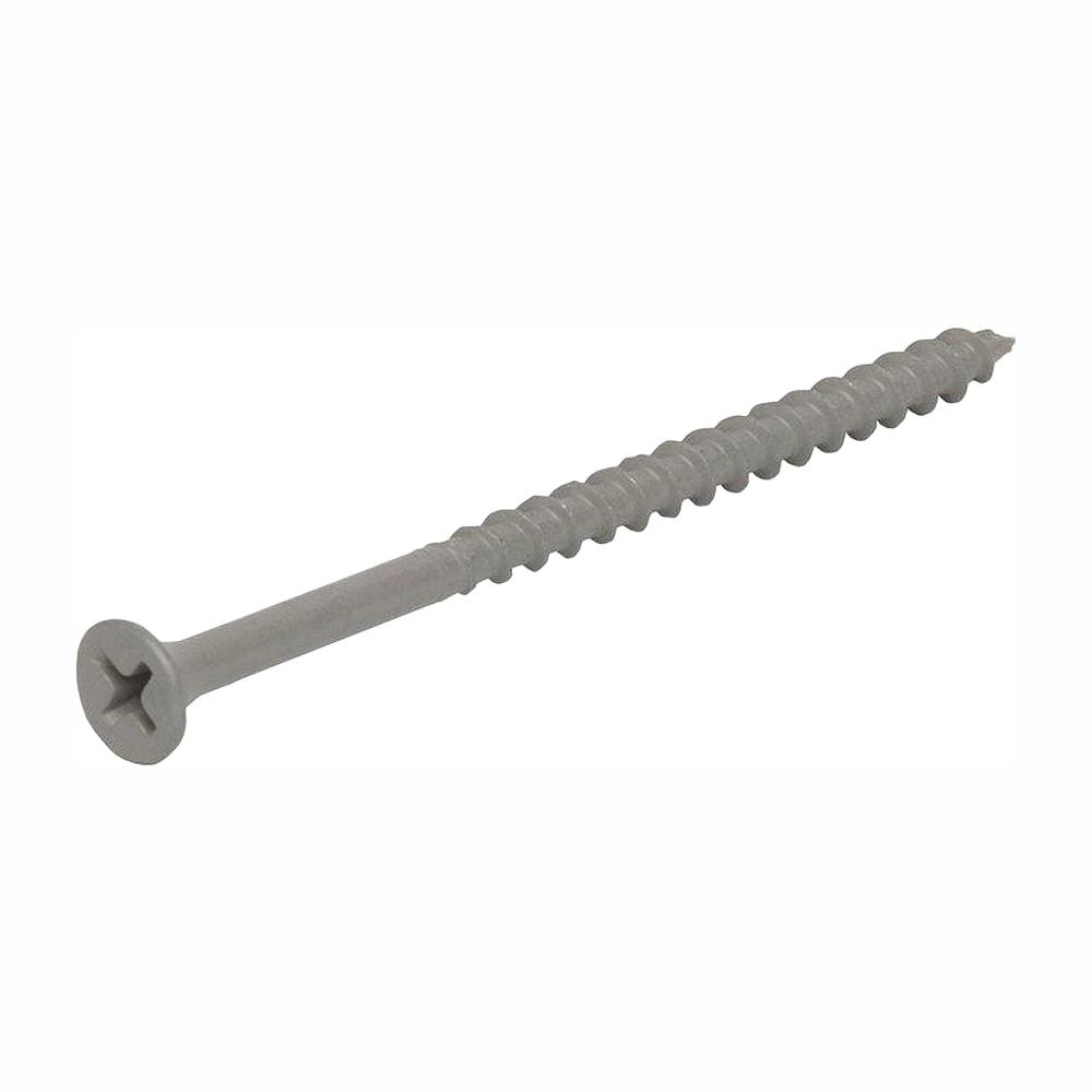 #8 x 3 in. Philips Bugle-Head Coarse Thread Sharp Point Polymer Coated Exterior Screw (1 lb./Pack)