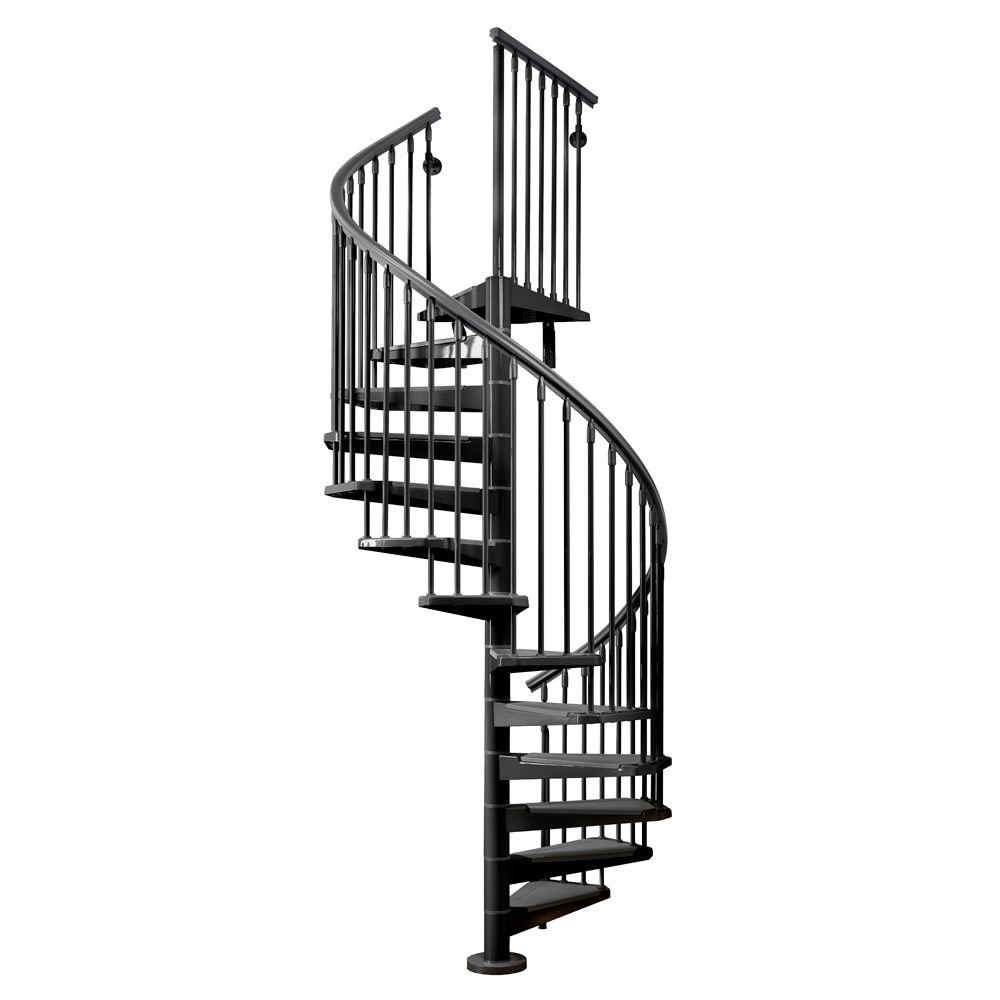 Arke Eureka 63 in. Black Spiral Staircase Kit-K21009 - The 