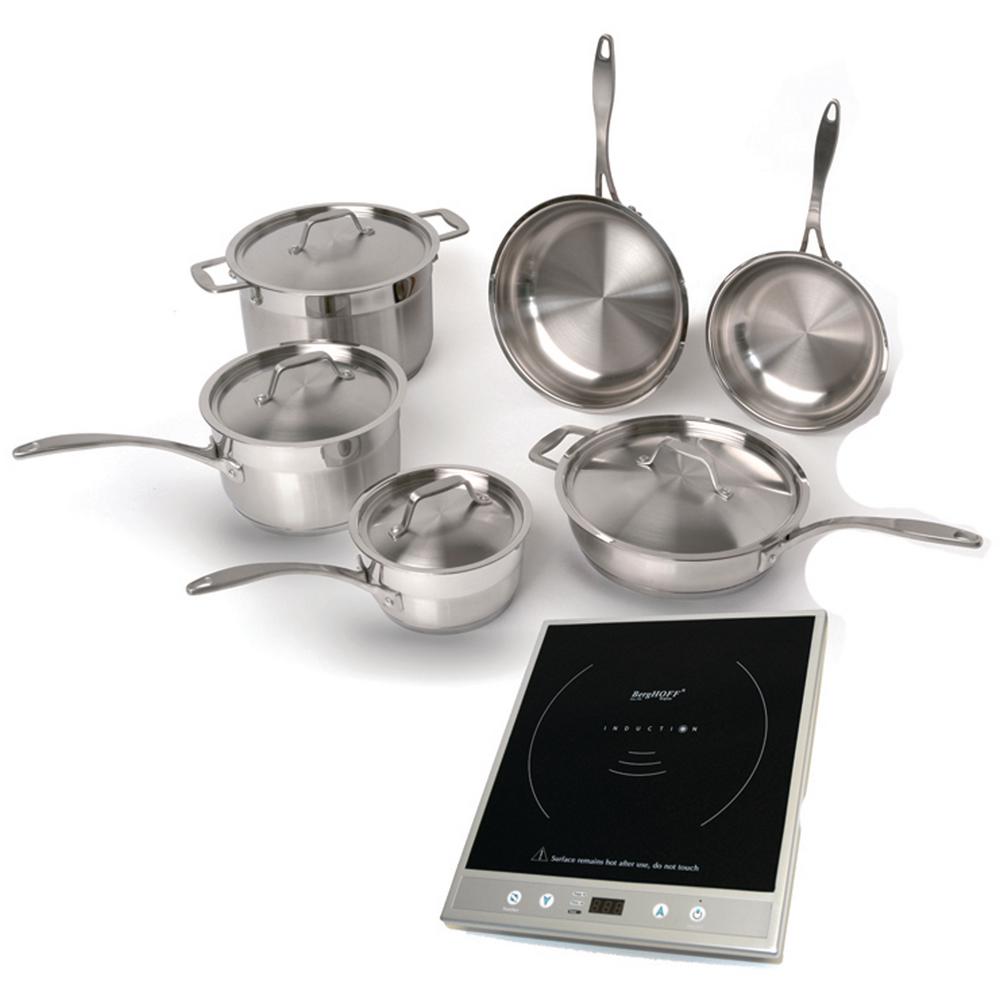 Berghoff Earthchef Premium 15 In Induction Cooktop Set In Silver