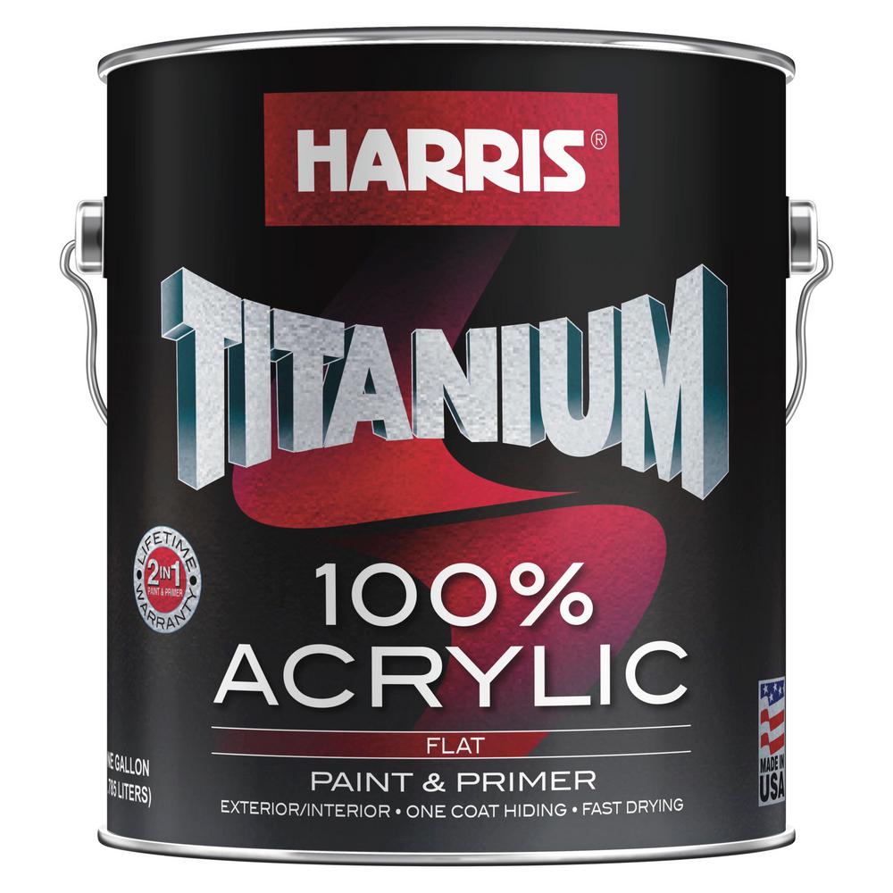 Harris Titanium 1 gal. 100 Acrylic Flat White and Pastel Harris Titanium 1 gal. 100 Acrylic Flat White and Pastel