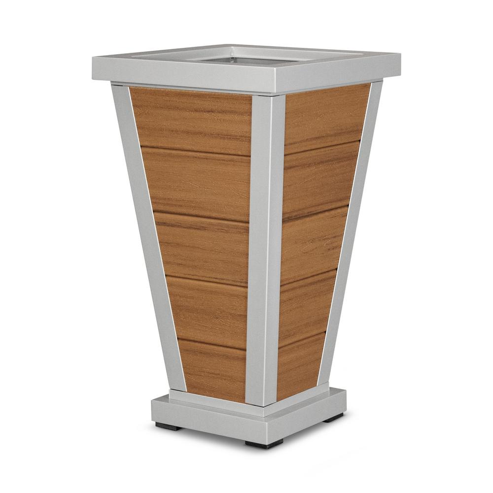 Silver Trex Outdoor Furniture Large Plant Pots Planters Pyramid 18 In 5 Board Plastic Planter