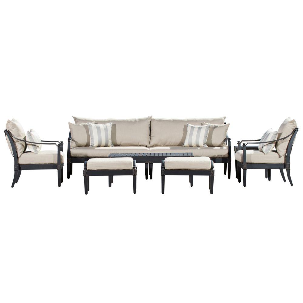 RST Brands Astoria 8Piece Patio Seating Set with Slate Grey Cushions
