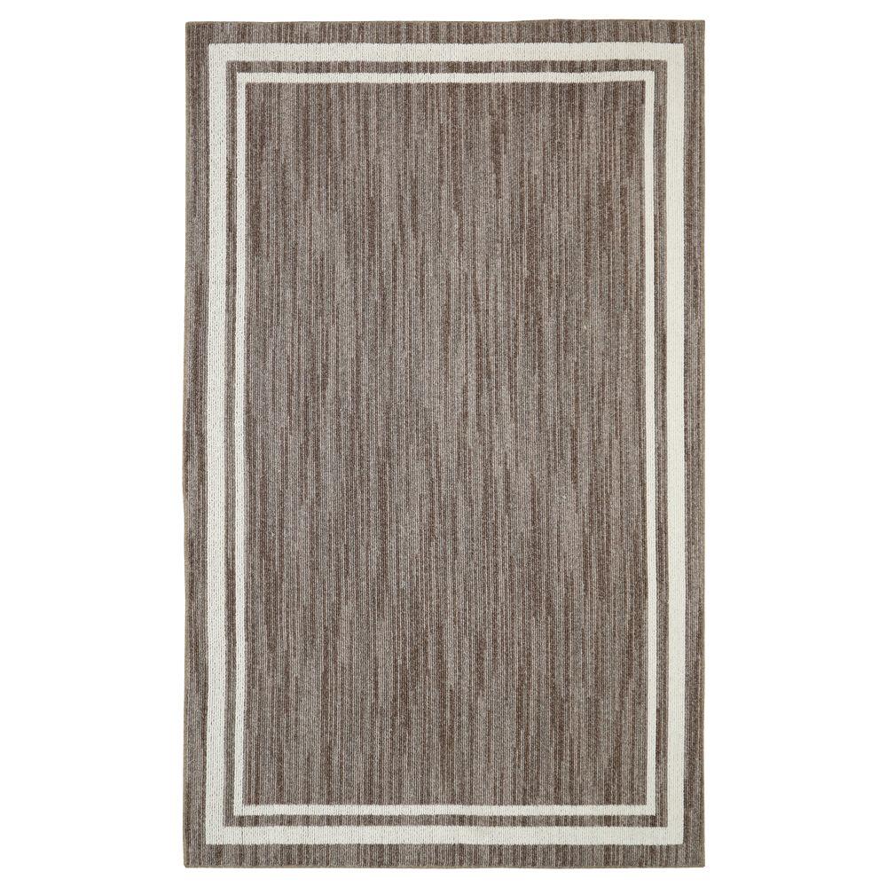 Beige Transitional 5 X 8 Area Rugs The Home Depot Border Loop Taupe Cream 5 Ft X 8 Area Rug