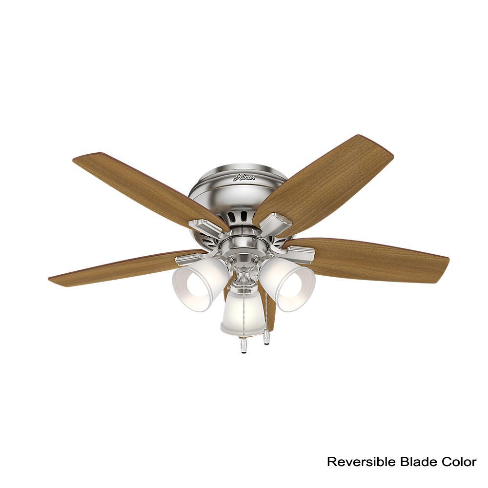 Hunter Echo Bluff 42 In Led Indoor, 42 Inch Flush Mount Black Ceiling Fan With Light