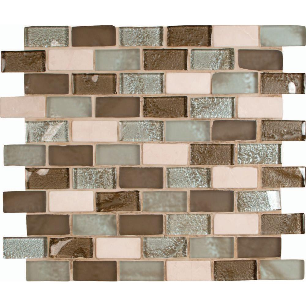 Multi Color Mosaic Tile The Home Depot Cosmos Blend 12 In X 8 Mm Gl Stone Mesh