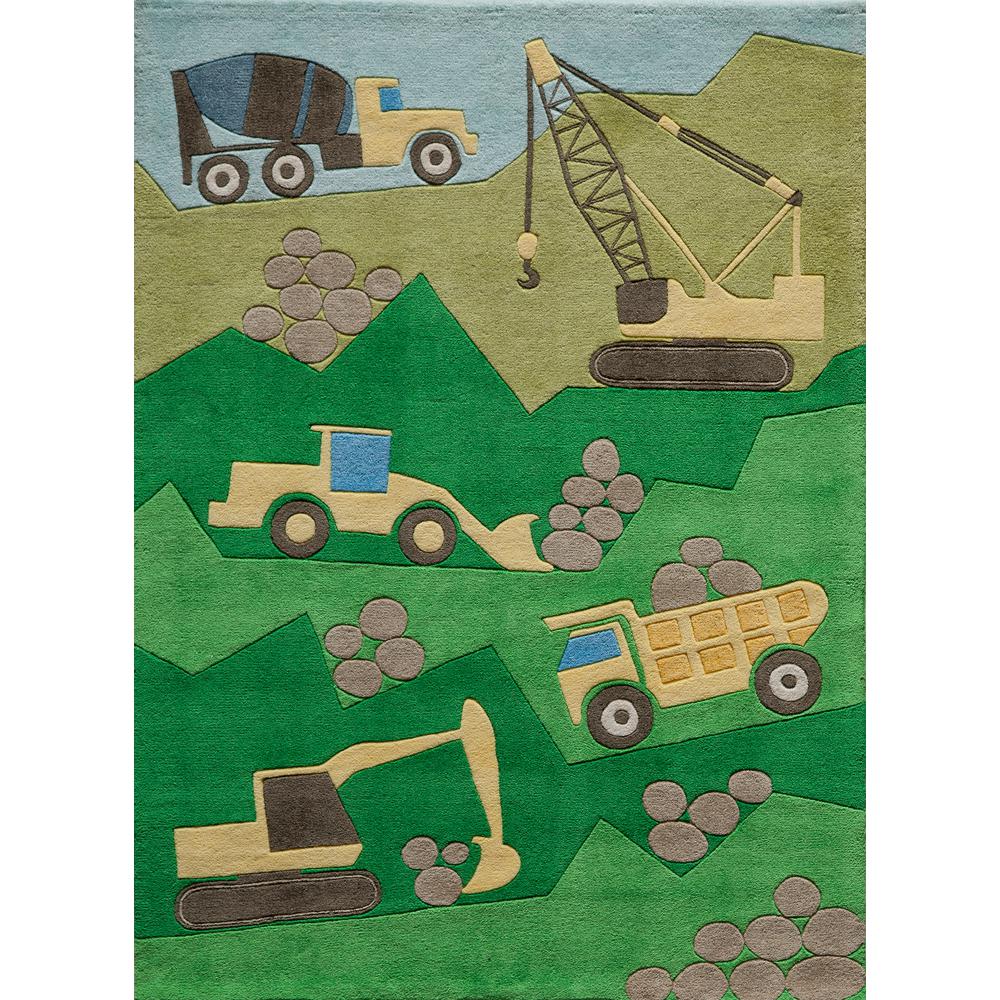 Momeni Lil Mo Whimsy Construction Green 4 Ft X 6 Indoor Kids Momeni Lil Mo Whimsy Construction Green 4 Ft X 6 Indoor Kids Area