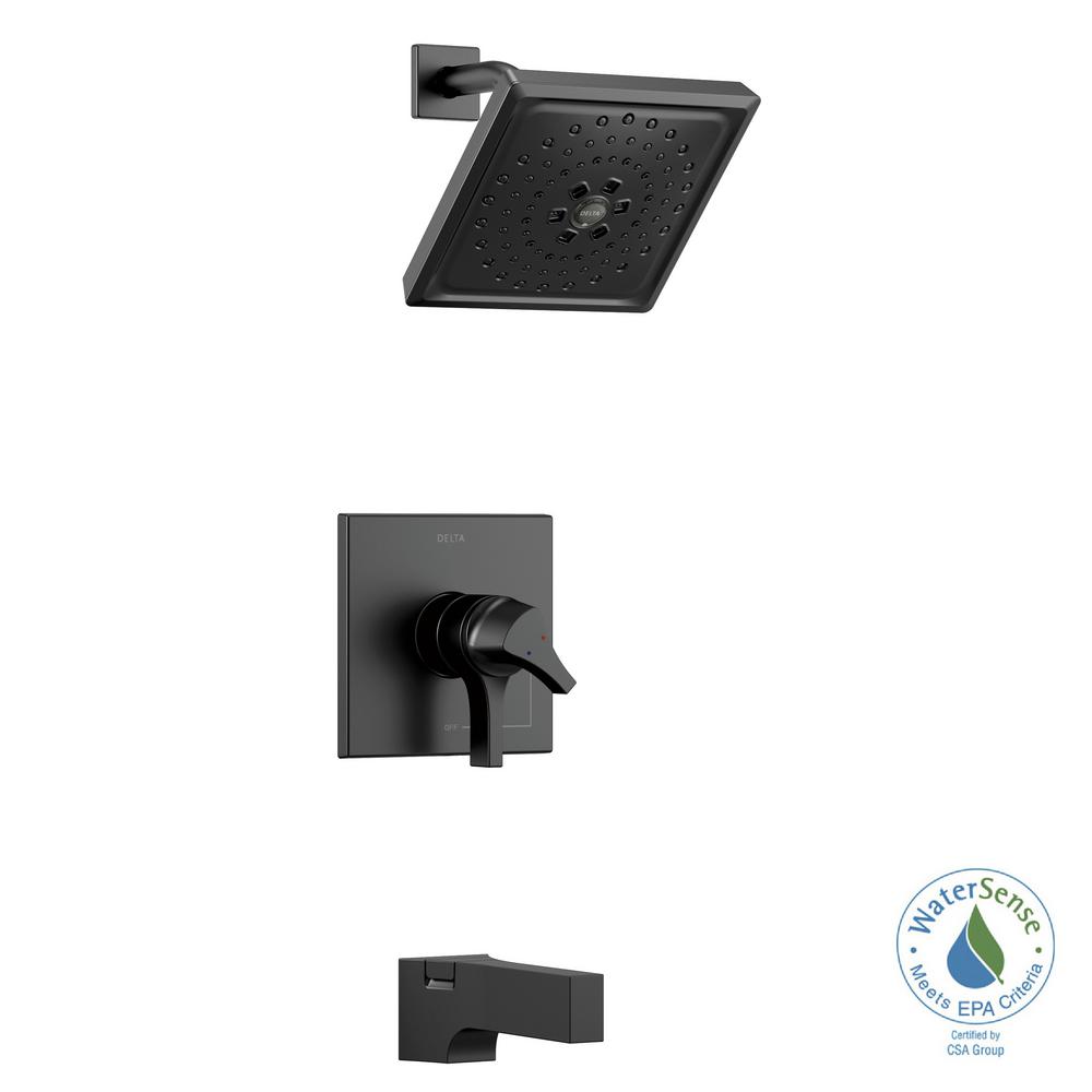 Delta Zura 1-Handle Tub and Shower Faucet Trim Kit with H2Okinetic ...