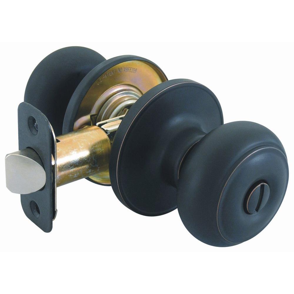 Bronze Faultless Door Hardware The Home Depot Fancy Mushroom Aged Bronze Privacy Bed Bath Door
