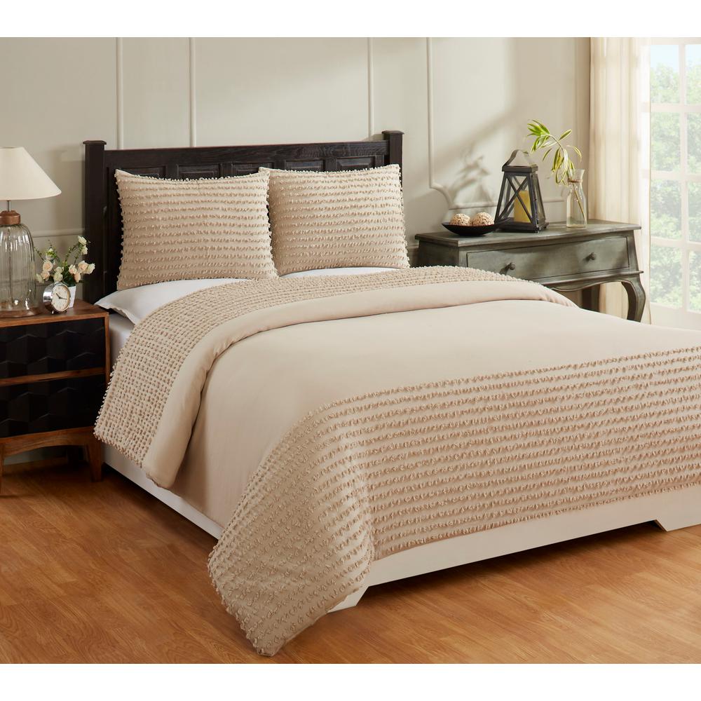 Better Trends Olivia Collection In Motif Design Light Beige Motif Design Full Queen 100 Cotton Tufted Chenille Comforter Ss Quolqflbe The Home Depot