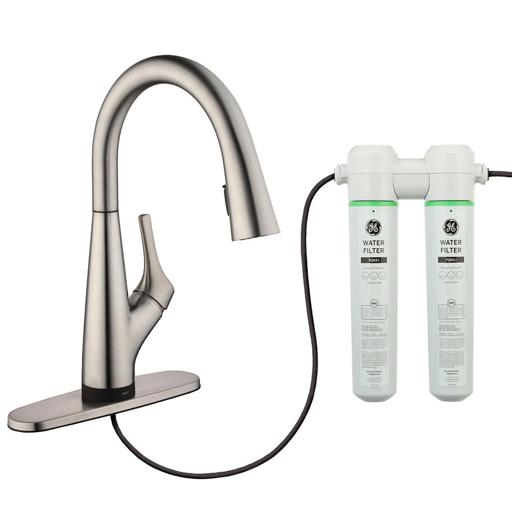 Glacier Bay Eagleton Pull Down Kitchen Faucet With Water
