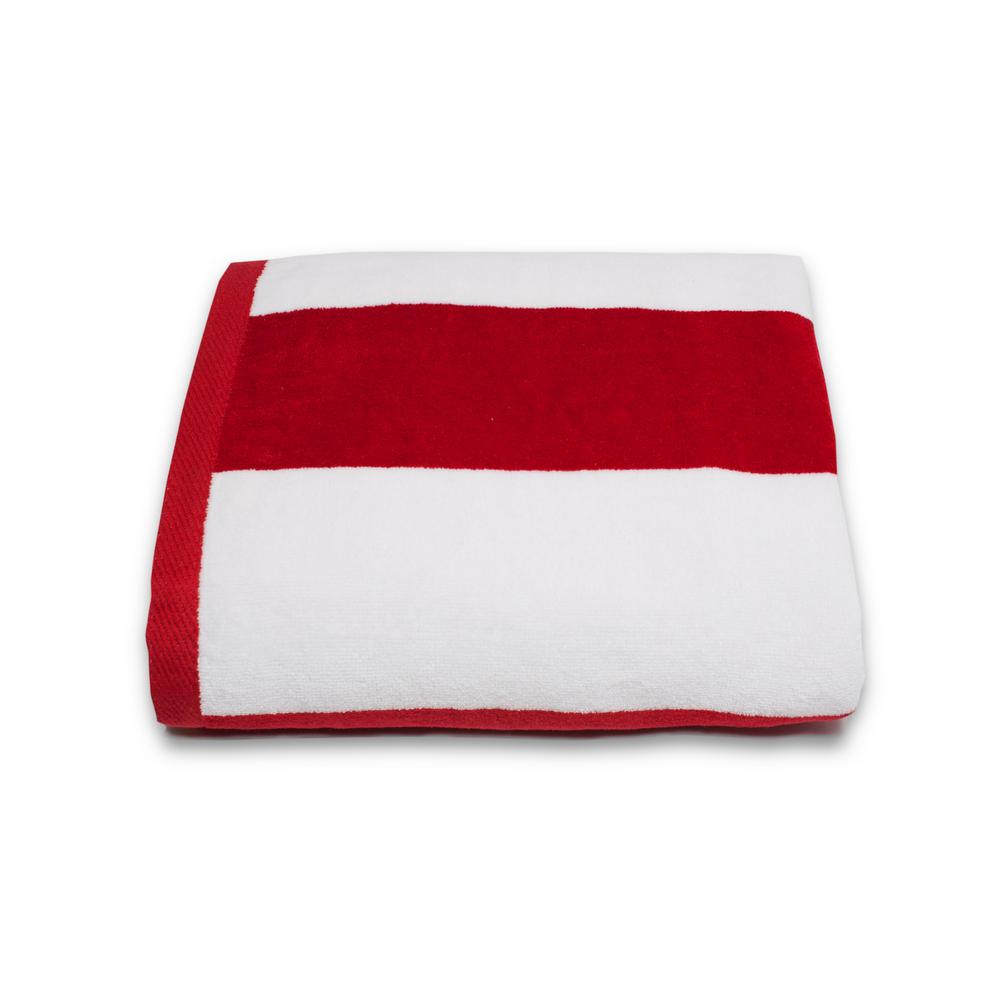 red beach towel