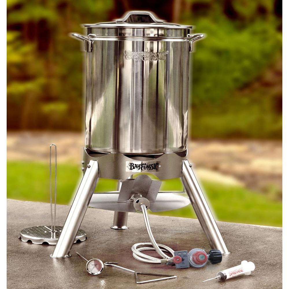 Bayou Classic 44 Qt Stainless Steel Turkey Fryer Kit 200 440 The Home Depot